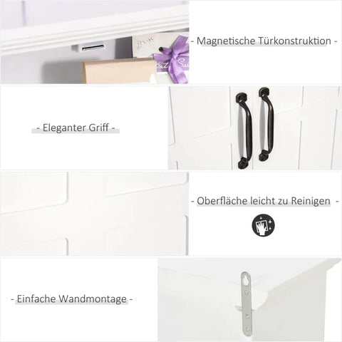 Rootz Cabinet - Bathroom Cabinet - Kitchen Cabinet - Wall Cabinet - Bathroom Shelf - Wood - White - 60 x 19.8 x 58 cm