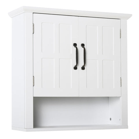 Rootz Cabinet - Bathroom Cabinet - Kitchen Cabinet - Wall Cabinet - Bathroom Shelf - Wood - White - 60 x 19.8 x 58 cm