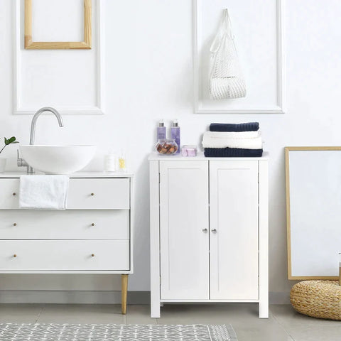 Rootz Cabinet - Bathroom Cabinet - Bathroom Shelf - Standing Cabinet - White - 60 x 30 x 80 cm