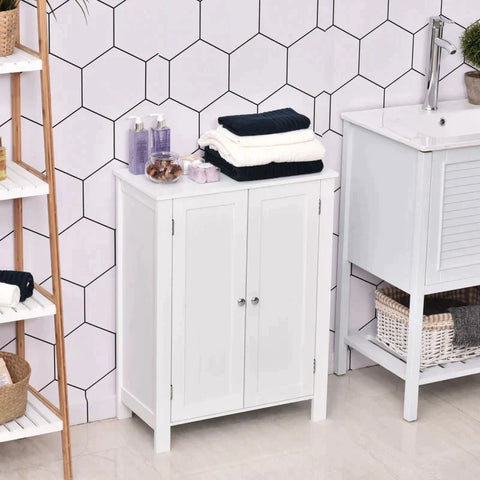 Rootz Cabinet - Bathroom Cabinet - Bathroom Shelf - Standing Cabinet - White - 60 x 30 x 80 cm