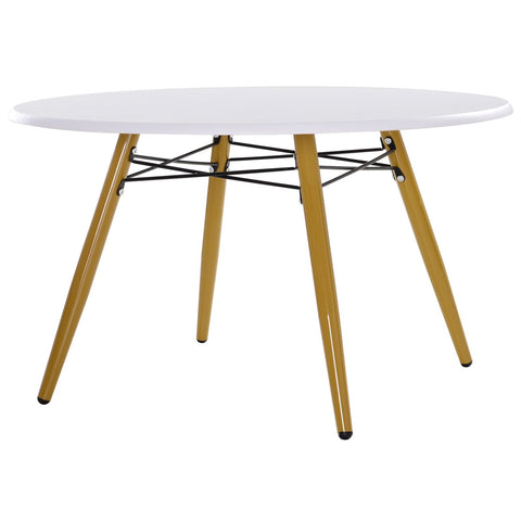 Rootz Couchtisch - Beistelltisch - Couchtisch - Runder Tisch - Holz - Ø80 x 45 cm - Metall - Weiß - Braun