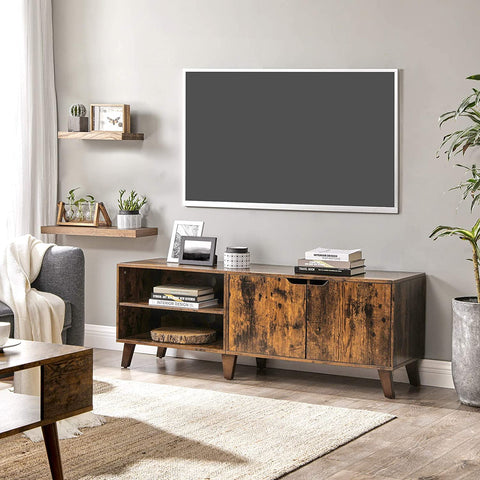 Rootz Big Oaks 2 TV Cabinet - TV Furniture Industrial - TV Table Retro - Industrial - Brown - 140 x 40 x 45 cm