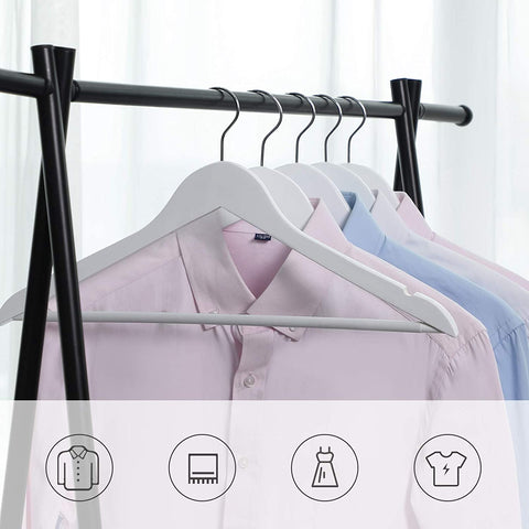 Rootz Kleiderbügel aus Ahornholz 10 Stück – Kleiderbügel – drehbar – Schwarz – 44,5 x 1,2 x 23 cm (LxBxH)