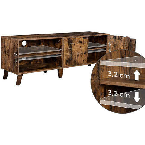 Rootz Big Oaks 2 TV Cabinet - TV Furniture Industrial - TV Table Retro - Industrial - Brown - 140 x 40 x 45 cm