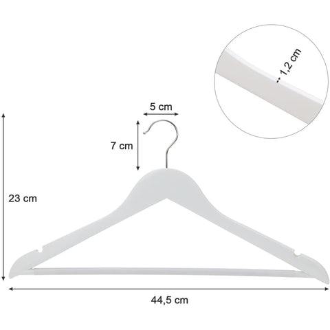 Rootz Kleiderbügel aus Ahornholz 10 Stück – Kleiderbügel – drehbar – Schwarz – 44,5 x 1,2 x 23 cm (LxBxH)