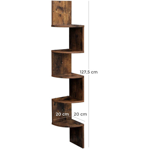 Rootz Bookcase With 5 Levels - 127.5CM Filing Cabinet - Cabinet - Bookcases Industrial