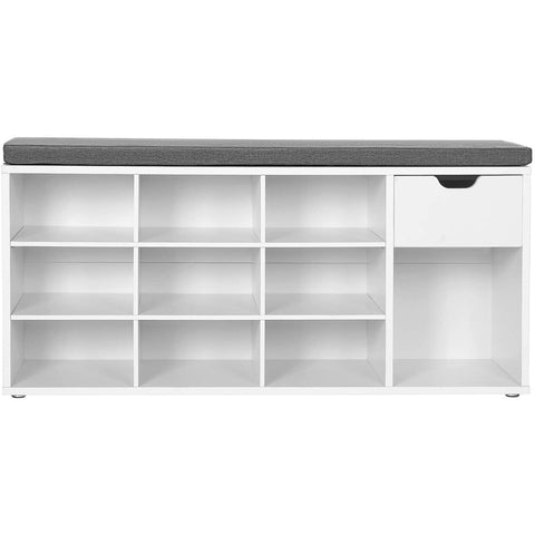 Rootz Shoe cabinet - Shoe rack - 10 Pairs of Shoes - Shoe cabinets - White - 104 x 30 x 48 cm