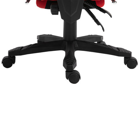 Rootz Gaming Chair - Swivel Chair - Footrest - Mesh - Adjustable In Height - 58 x 72 x 108-118 cm - Black - Red