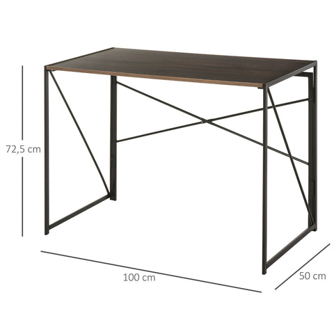 Rootz Schreibtisch – Schreibtisch – Computertisch – klappbar – Bürotisch – Industrie – verarbeitetes Holz – Stahl – Braun – Schwarz