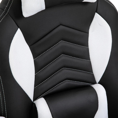 Rootz Office Chair - Massage Chair - Gaming Chair - Heat Function - 6 Vibration Points - Massage Function - Black/White - 68 X 69 X 108-117cm