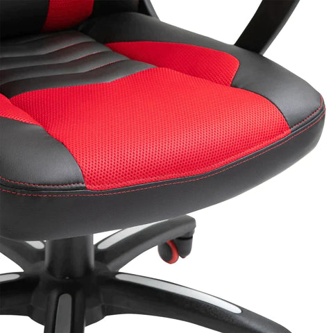 Rootz Gaming Chair - Massage Chair - Office Chair - Heat Function - 6 Vibration Points - Massage Function - Red - 68 X 69 X 108-117cm