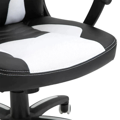Rootz Office Chair - Massage Chair - Gaming Chair - Heat Function - 6 Vibration Points - Massage Function - Black/White - 68 X 69 X 108-117cm