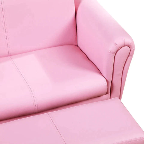 Rootz Children's Sofa - Children's Couch - Children's Armchair - Sofa Armchair - Sofa - Footstool - Pink- 83 X 42 X 41 Cm