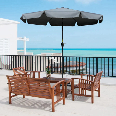 Rootz Parasol - Patio Parasol - Market Parasol - Garden Parasol - Umbrella - Adjustable - Aluminum/Steel/Polyester - Dark Grey - Φ2.66 x 2.485H m