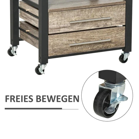 Rootz Kitchen Trolley - Serving trolley - Kitchen Cart - Rollable Kitchen Trolley
