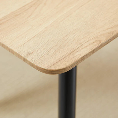 Rootz Scandi Design Dining Table - Kitchen Table - For 4 People - Wood Look -  Natural + Black - 140 cm x 80 cm x 76 cm