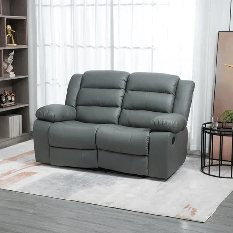 Rootz Relax Chair - Relaxation Sofa - For 2 People - Adjustable Footrests - 135° Angle Of Inclination - Grey - 168 cm x 93 cm x 102 cm