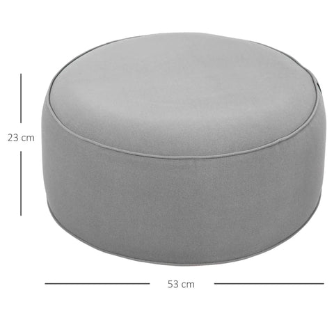 Rootz Inflatable Stool - Ottoman - Washable Cover - 150kg Load - Dark Gray - 53 x 53 x 23cm