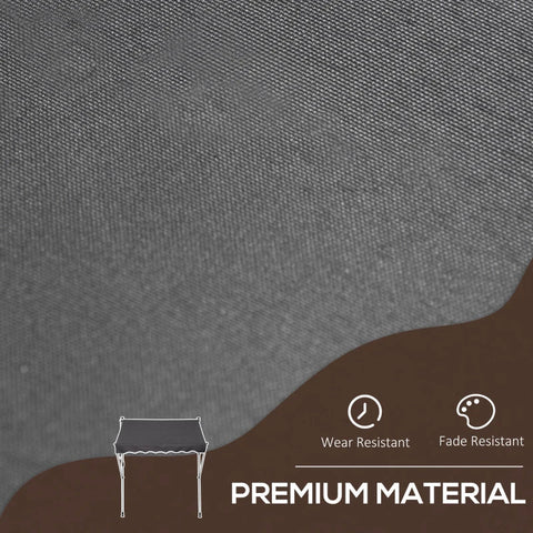 Rootz Luifel - Knikarmluifel - Klemluifel - Zonwering - Opklapbare Arm Handslinger - Balkon - Grijs - 200 X 150 Cm