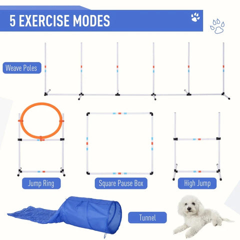 Rootz Agility-Set für Hunde – Trainingsset für Haustiere – Hundetrainingsset – Hundetunnel