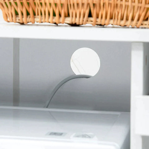 Rootz - Cabinet - Kitchen Cabinet - Shelf Cabinet - Sideboard - With Fold-out Shelf - Chipboard - White - 84 cm x 39 cm x 109 cm