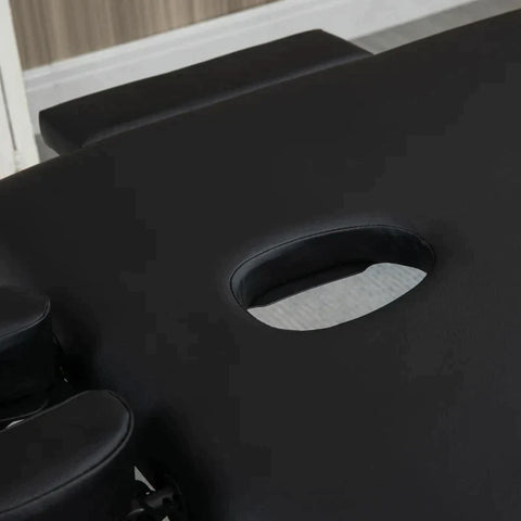 Rootz Massage Table - Folding Massage Table - Mobile Massage Table - Including Face Opening - Armrests - Hand Rests - Black - 186 cm x 71 cm x 83 cm