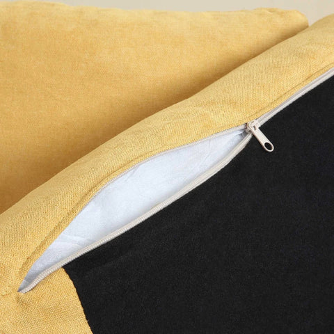 Rootz Sofa For 2 People - Thick Padding - Linen Look Cover - Steel Legs - Up To 300 Kg - Yellow - 137 x 79.5 x 71 cm