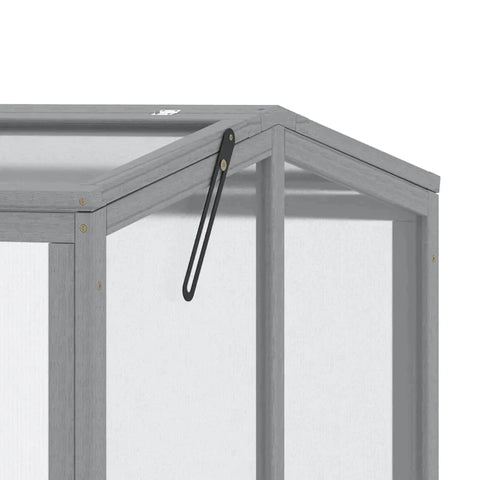 Rootz Greenhouse - Cold Frame Greenhouse - Cold Frame Box - Plantbed Met Deksel - Gemaakt Van Hout En Polycarbonaat - Weerbestendig - Lichtgrijs - 90 x 80 x 58 cm