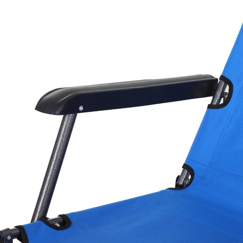 Rootz Sonnenliege – Gartenliege – Strandliege – Entspannungsliege – klappbar – Metall + Oxford-Stoff – Blau – 135 x 60 x 89 cm