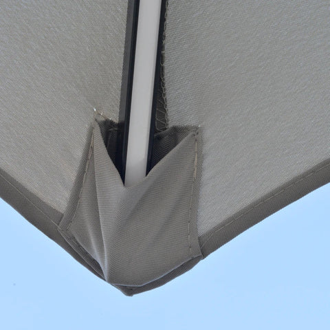 Rootz Traffic Light Umbrella - Traffic Light Parasol - Market Umbrella - Led Solar Parasol - With Stand - Aluminum/Metal/Polyester - Light Gray/Black