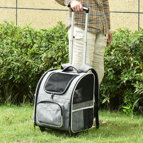 Rootz Hundetragetasche – Hundetransporttasche – Transporttasche – Oxford-Stoff/Polyester – Grau/Weiß/Schwarz – 43L x 33B x 51,5H cm