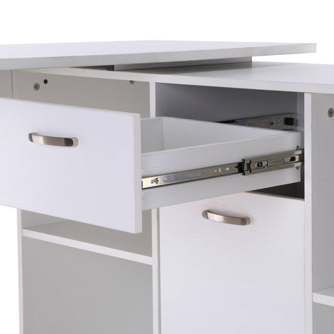 Rootz Eckschreibtisch – Schreibtisch – Computertisch – MDF – Weiß – 120 x 50 x 76 cm – Stauraum – Schubladen