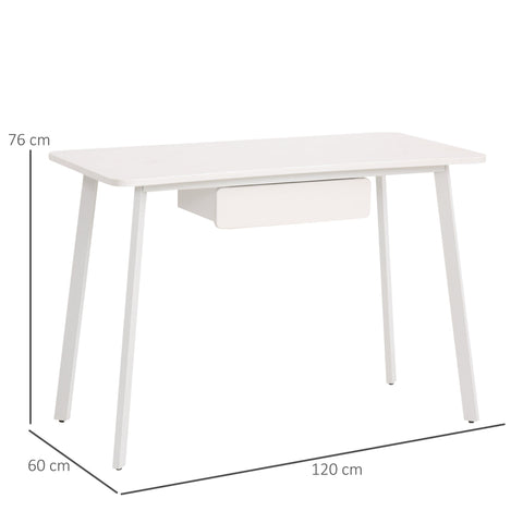 Rootz Schreibtisch – Computertisch – Bürotisch – Schublade – 20 L x 60 B x 76 H cm – MDF – Stahl – Weiß