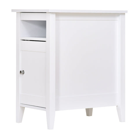 Rootz Bedside table - Side table - Coffee table - Folding door - Storage compartment - 36 x 55 x 64 cm - White - MDF - White