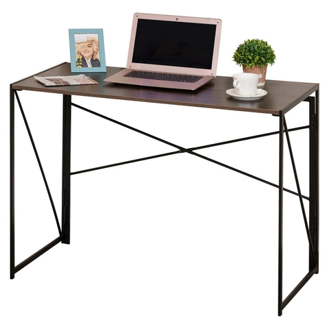 Rootz Schreibtisch – Schreibtisch – Computertisch – klappbar – Bürotisch – Industrie – verarbeitetes Holz – Stahl – Braun – Schwarz