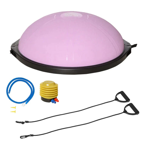Rootz Yoga Ball - Yoga Ball Half Sphere - Balance Trainer - Balance Ball - Half Exercise Ball - With Training Rope - PP/PVC - Light purple