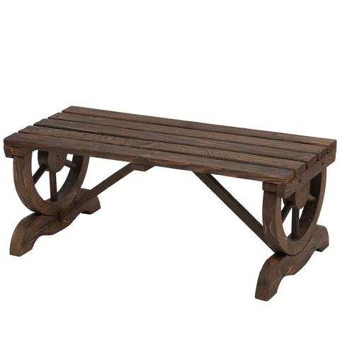 Rootz Garden Bench - Wooden Bench - Rustic Bench - Outdoor - Park Seat - Natural - 98 x 50 x 39.5 cm