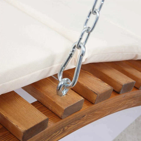 Rootz Swing Lounge - Hollywoodliege - Für 2 Personen - Gartenliege - Entspannungsliege - Doppelliege - Doppel-Sonnenliege - Mit Dach - Mit Sonnendach - Kiefernholz - Natur - 189,5 x 162 x 216 cm