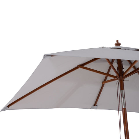Rootz Parasol - Garden Parasol - Foldable - Sun Protection - Wood - Polyester - Shade - Cream/Grey - Brown - 200 x 150 x 230 cm