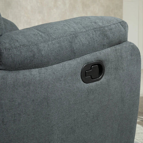 Rootz Relaxation Chair - Reading Chair - Armchair - Multi-layer Board - Reclining Function - Tiltable 150° - Linen Look - Polyester-foam-steel - Dark Gray - 97W x 96D x 105.5H cm