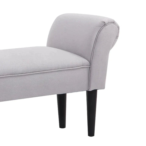 Rootz Bedroom Bench - Bench Seat - Upholstered Bench - MDF Foam - Grey - 102 x 31 x 51 cm
