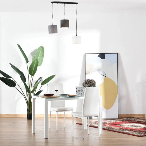 Rootz Ceiling Light - Chandelier with 3 Adjustable Hanging Chains - Office - Living Room - Dining Room - Black/White/Grey - 74x18x135cm