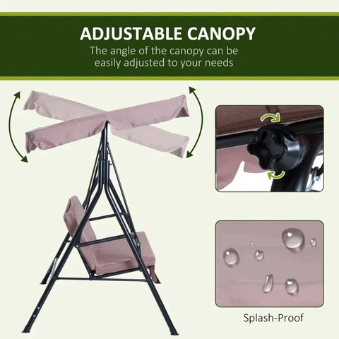 Rootz Swing 3-zits - Bruin - Staal, Polyester - 43,3 cm x 67,71 cm x 59,84 cm