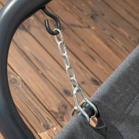 Rootz Sun Lounger - Hammock with Canopy and Pillow - Weather Resistant - Dark Grey - 240 cm x 92 cm x 148 cm