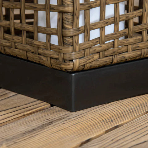 Rootz Outdoor Light - Garden Lamp - Solar Powered - 8h Burn Time - Automatic Switch-on - Rattan Look - 15.5 x 15.5 x 46 cm