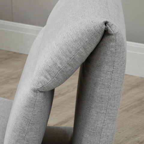 Rootz Floor Chair - Guest Mattress - 5 Levels - Lounge Chair - Thick Padding - Linen Look - Breathable Outer Material - Robust Steel Frame - Light Gray - 72W x 71D x 60H cm