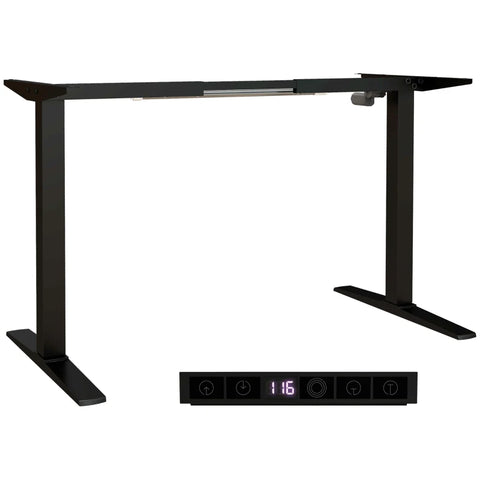 Rootz Standing Desks - Standing Tables - Motor System - Height Adjustable - LED Display - Memory Function - Steel - Black - 110L x 60W x 71-116Hcm
