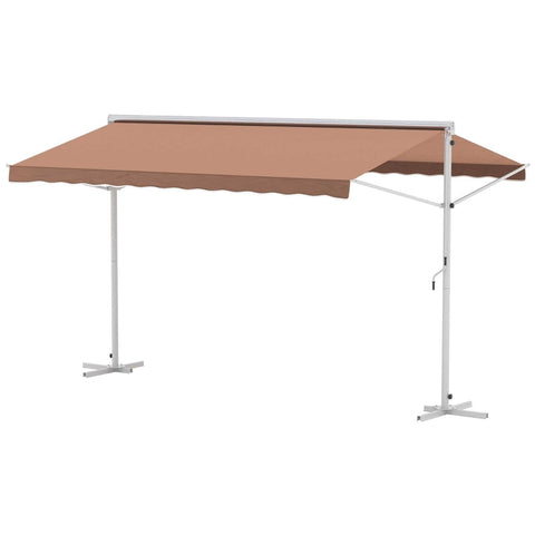 Rootz Sun Umbrella - Patio Umbrella - Garden Parasol - Outdoor Sun Shade - Umbrella - With Ruffles - 8 Sturdy Ribs - Aluminum - Steel - Polyester - Grey