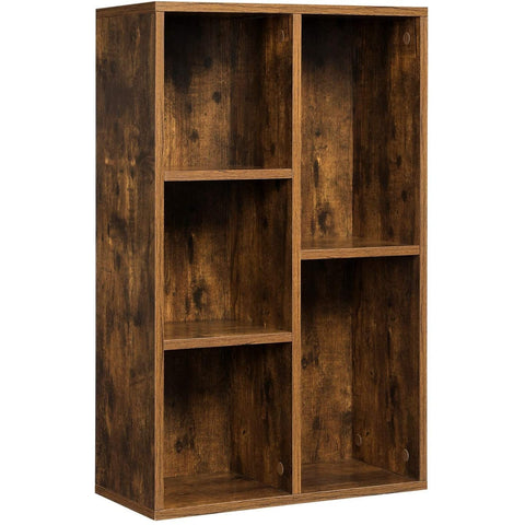 Rootz Bookcase - Storage cabinet with 5 compartments - Cupboards - Wood - Brown - 50 x 24 x 80 cm