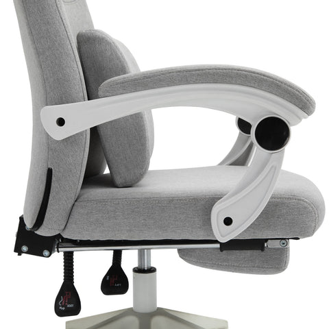 Rootz Bureaustoel - Bureaustoel - Directiestoel - Ergonomisch - 51 x 50 x 117-127 cm - Verstelbaar - Voetensteun - Kantelfunctie - Grijs